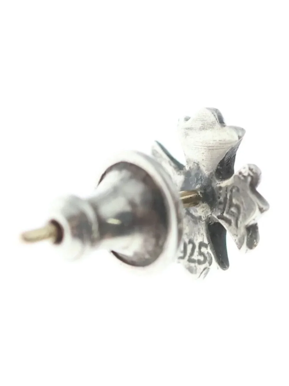 Chrome Hearts No2 CH Pls CH Plus Stud Earrings Silver